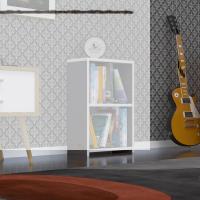 Kenzlife kitaplık süper ga 060*40*19 gri 2 katlı tek bölme ofis mutfak banyo dolabı arkalıksız