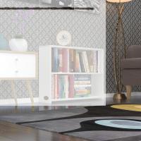 Kenzlife kitaplık süper ga 060*80*19 byz 2 katlı tek bölme ofis mutfak banyo dolabı arkalıksız