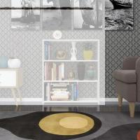 Kenzlife kitaplık süper ga 090*80*19 byz 3 katlı tek bölme ofis mutfak banyo dolabı arkalıksız