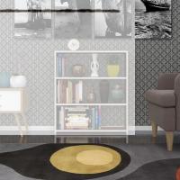 Kenzlife kitaplık süper ga 090*80*19 cvz 3 katlı tek bölme ofis mutfak banyo dolabı arkalıksız