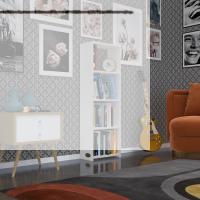 Kenzlife kitaplık süper ga 120*40*19 byz 4 katlı tek bölme ofis mutfak banyo dolabı arkalıksız