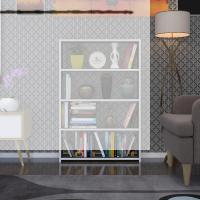Kenzlife kitaplık süper ga 120*80*19 gri 4 katlı tek bölme ofis mutfak banyo dolabı arkalıksız