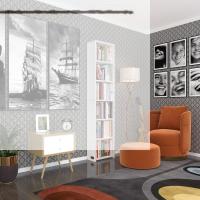 Kenzlife kitaplık süper ga 180*40*19 byz 6 katlı tek bölme çift bölme opsiyonlu ofis mutfak banyo dolabı arkalıksız
