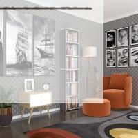 Kenzlife kitaplık süper ga 180*40*19 gri 6 katlı tek bölme çift bölme opsiyonlu ofis mutfak banyo dolabı arkalıksız