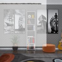 Kenzlife kitaplık süper ga 180*40*19 gri 6 katlı tek bölme çift bölme opsiyonlu ofis mutfak banyo dolabı arkalıksız