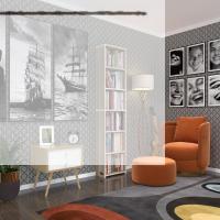 Kenzlife kitaplık süper ga 180*40*19 crd 6 katlı tek bölme çift bölme opsiyonlu ofis mutfak banyo dolabı arkalıksız