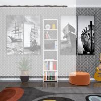 Kenzlife kitaplık süper ga 180*40*19 crd 6 katlı tek bölme çift bölme opsiyonlu ofis mutfak banyo dolabı arkalıksız