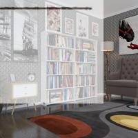 Kenzlife kitaplık süper ga 150*160*19 byz 5 katlı 2 bölme çift bölme opsiyonlu ofis mutfak banyo dolabı arkalıksız