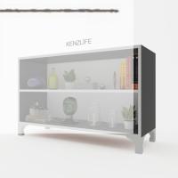 Kenzlife kitaplık tuğçe 068*090*020 gri ayaklı mutfak dolabı banyo ofis ayakkabılık kiler