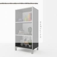 Kenzlife kitaplık tuğçe 108*040*020 gri ayaklı mutfak dolabı banyo ofis ayakkabılık kiler