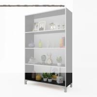 Kenzlife kitaplık tuğçe 148*090*020 gri ayaklı mutfak dolabı banyo ofis ayakkabılık kiler