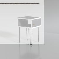 Kenzlife komodin ortense gri komidin 44*29*29 metal ayaklı orta zigon sehpa minik boy (m)
