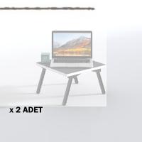 Kenzlife laptop dizüstü bilgisayar sehpası tankutay gri 2 li set 20*39*39 yemek sofra siyah ayak