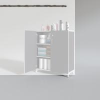 Kenzlife 2 kapılı dolap çilem 088*070*032 gri kilitli ayaklı banyo mutfak ofis kitaplık ayakkabılık kiler