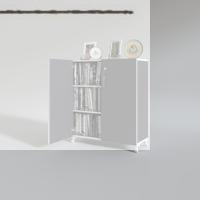 Kenzlife 2 kapılı dolap çilem 088*070*032 gri kilitli ayaklı banyo mutfak ofis kitaplık ayakkabılık kiler