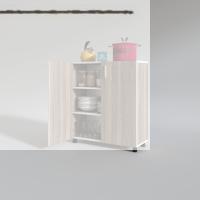 Kenzlife 2 kapılı dolap rabia 088*070*032 crd kapaklı tekerlekli banyo mutfak ofis kitaplık ayakkabılık kiler