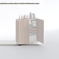 Kenzlife 2 kapılı dolap rabia 088*070*032 cvz kapaklı tekerlekli banyo mutfak ofis kitaplık ayakkabılık kiler