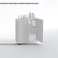 Kenzlife 2 kapılı dolap rabia 088*070*032 gri kapaklı tekerlekli banyo mutfak ofis kitaplık ayakkabılık kiler