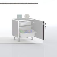 Kenzlife sepetli kilitli mutfak dolabı ruberukilit gri 050x45x30 banyo çamaşır beyaz 3 lü sepet