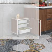 Kenzlife sepetli kilitli mutfak dolabı ruberukilit cvz 050x45x30 banyo çamaşır beyaz 3 lü sepet