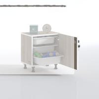 Kenzlife sepetli kilitli mutfak dolabı ruberukilit crd 050x45x30 banyo çamaşır beyaz 3 lü sepet