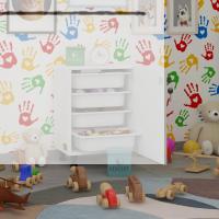 Kenzlife sepetli kilitli mutfak dolabı ruberukilit byz 062x45x30 banyo çamaşır beyaz 4 lü sepet
