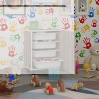 Kenzlife sepetli kilitli mutfak dolabı ruberukilit crd 062x45x30 banyo çamaşır beyaz 4 lü sepet