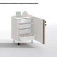 Kenzlife sepetli kilitli mutfak dolabı ruberukilit crd 062x45x30 banyo çamaşır beyaz 4 lü sepet