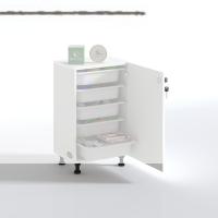 Kenzlife sepetli kilitli mutfak dolabı ruberukilit byz 074x45x30 banyo çamaşır beyaz 5 li sepet