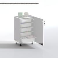 Kenzlife sepetli kilitli mutfak dolabı ruberukilit gri 074x45x30 banyo çamaşır beyaz 5 li sepet