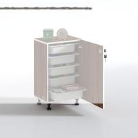 Kenzlife sepetli kilitli mutfak dolabı ruberukilit cvz 074x45x30 banyo çamaşır beyaz 5 li sepet