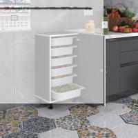 Kenzlife sepetli kilitli mutfak dolabı ruberukilit gri 086x45x30 banyo çamaşır beyaz 6 lı sepet