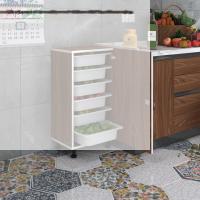 Kenzlife sepetli kilitli mutfak dolabı ruberukilit cvz 086x45x30 banyo çamaşır beyaz 6 lı sepet