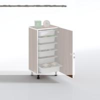 Kenzlife sepetli kilitli mutfak dolabı ruberukilit cvz 086x45x30 banyo çamaşır beyaz 6 lı sepet