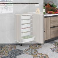 Kenzlife sepetli kilitli mutfak dolabı ruberukilit crd 086x45x30 banyo çamaşır beyaz 6 lı sepet