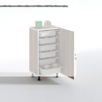 Kenzlife sepetli kilitli mutfak dolabı ruberukilit crd 086x45x30 banyo çamaşır beyaz 6 lı sepet
