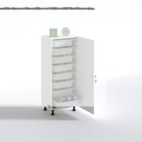 Kenzlife sepetli kilitli mutfak dolabı ruberukilit byz 110x45x30 banyo çamaşır beyaz 8 li sepet