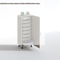 Kenzlife sepetli kilitli mutfak dolabı ruberukilit crd 110x45x30 banyo çamaşır beyaz 8 li sepet