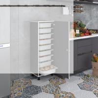Kenzlife sepetli kilitli mutfak dolabı ruberukilit gri 122x45x30 banyo çamaşır beyaz 9 lu sepet