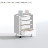 Kenzlife sepetli mutfak dolabı ruberu gri 062x45x30 banyo oyuncak çamaşır beyaz 4 lü sepet