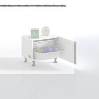 Kenzlife sepetli mutfak dolabı ruberukapak byz 038x45x30 kapaklı banyo çamaşır beyaz 2 li sepet