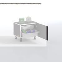 Kenzlife sepetli mutfak dolabı ruberukapak gri 038x45x30 kapaklı banyo çamaşır beyaz 2 li sepet