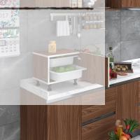 Kenzlife sepetli mutfak dolabı ruberukapak cvz 038x45x30 kapaklı banyo çamaşır beyaz 2 li sepet