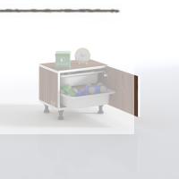 Kenzlife sepetli mutfak dolabı ruberukapak cvz 038x45x30 kapaklı banyo çamaşır beyaz 2 li sepet