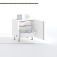 Kenzlife sepetli mutfak dolabı ruberukapak byz 050x45x30 kapaklı banyo çamaşır beyaz 3 lü sepet