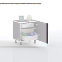 Kenzlife sepetli mutfak dolabı ruberukapak gri 050x45x30 kapaklı banyo çamaşır beyaz 3 lü sepet