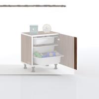 Kenzlife sepetli mutfak dolabı ruberukapak cvz 050x45x30 kapaklı banyo çamaşır beyaz 3 lü sepet