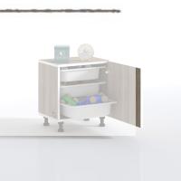 Kenzlife sepetli mutfak dolabı ruberukapak crd 050x45x30 kapaklı banyo çamaşır beyaz 3 lü sepet