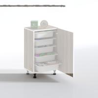 Kenzlife sepetli mutfak dolabı ruberukapak crd 074x45x30 kapaklı banyo çamaşır beyaz 5 li sepet