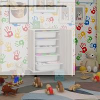 Kenzlife sepetli mutfak dolabı ruberukapak crd 074x45x30 kapaklı banyo çamaşır beyaz 5 li sepet